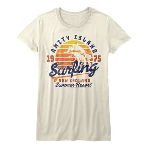 Jaws Amity Surfing Natural Junior Womens T-Shirt